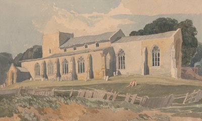 Blicklingin kirkko, Norfolk, kaakosta katsottuna tekijältä John Sell Cotman