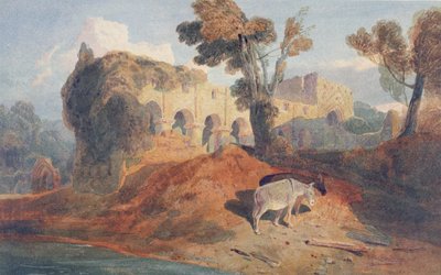 Buildwa Abbey (akvarelli paperille) tekijältä John Sell Cotman
