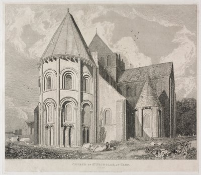 Pyhän Nikolauksen kirkko Caenissa tekijältä John Sell Cotman