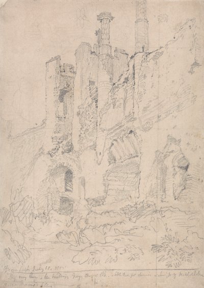 Framlinghamin linna, Suffolk: osa raunioitunutta sisustusta tekijältä John Sell Cotman