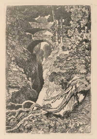 Liber Studiorum: Plate 10, The Devils Bridge, Cardinganshire, 1838. tekijältä John Sell Cotman