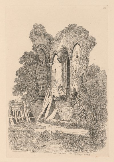 Tutkimuskirja: Levy 23, Ruins at Beeston, Norfolk: Ei. 3 tekijältä John Sell Cotman