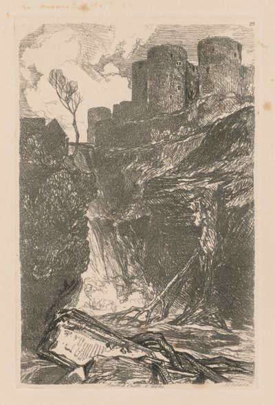 Liber Studiorum: Plate 29, Harlech Castle, N. Wales tekijältä John Sell Cotman