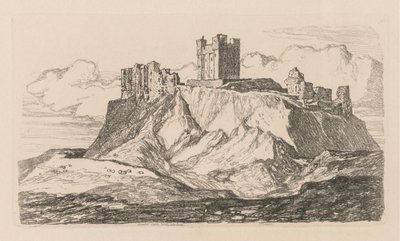 Tutkimuskirja: Plate 30, Bambron linna, Northumberland, 1838 tekijältä John Sell Cotman