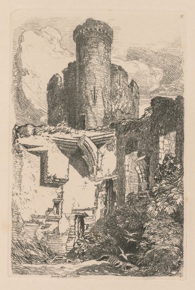 Tutkimuskirja: Plate 31, Conway Castle, N. Wales tekijältä John Sell Cotman