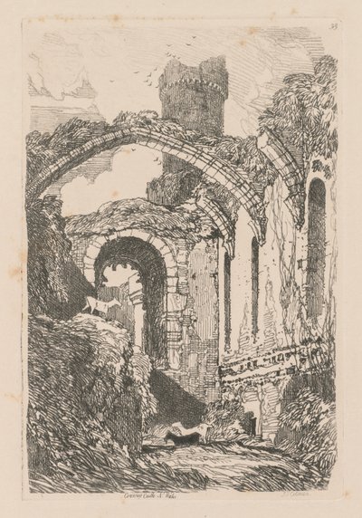 Book of Studies: Plate 33, Conway Castle, N. Wales tekijältä John Sell Cotman
