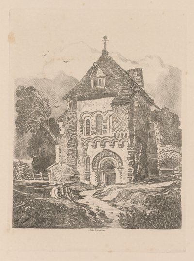 Liber Studiorum: Levy 36, kirkko lähellä Durhamia, 1838 tekijältä John Sell Cotman