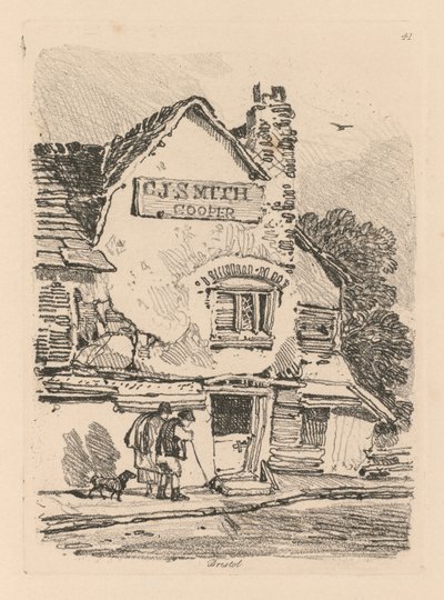 Kirja of Studies: Plate 41, House at Bristol tekijältä John Sell Cotman