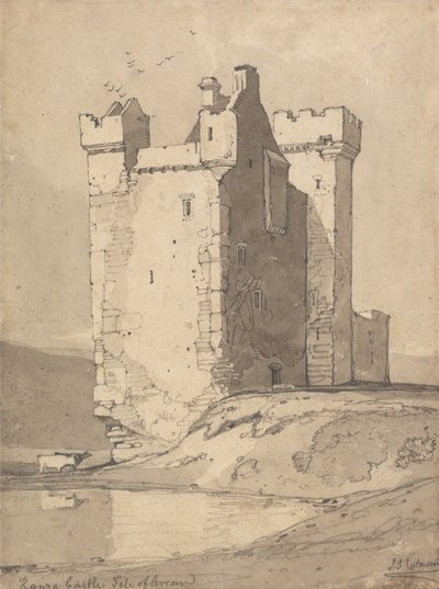 Loch Ranzan linna, Arranin saari, Skotlanti tekijältä John Sell Cotman