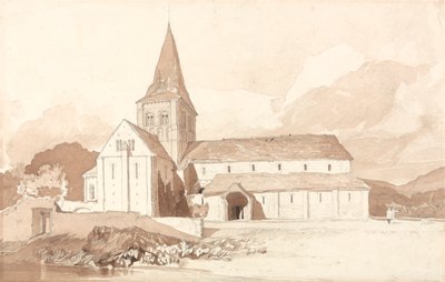 Notre Dame on the Water, Domfront, Normandia tekijältä John Sell Cotman