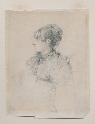 Rouva Parrin(?), rouva John Sell Cotmanin sisaren muotokuva, nimeltään "Rouva J S Cotmanin muotokuva", n. 1815 (grafiitti ja liitu paperille) tekijältä John Sell Cotman
