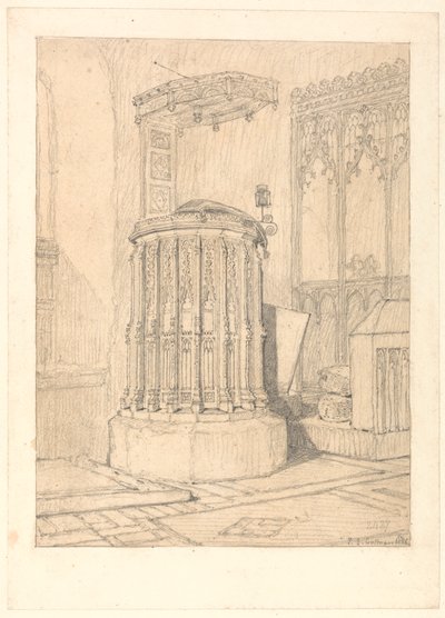 Saarnatuoli South Burlinghamin kirkossa, Norfolkissa tekijältä John Sell Cotman