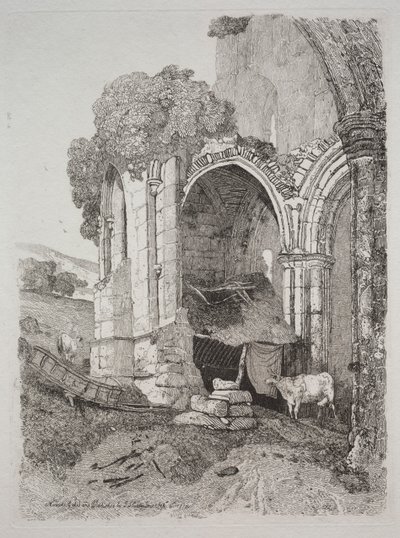 Rievaulx Abbey, Yorkshire tekijältä John Sell Cotman
