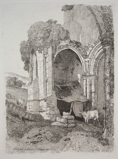 Rievaulx Abbey, Yorkshire, 1810. tekijältä John Sell Cotman
