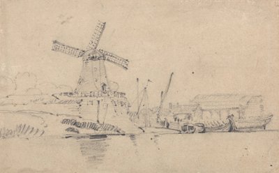 Joki ja tuulimylly tekijältä John Sell Cotman