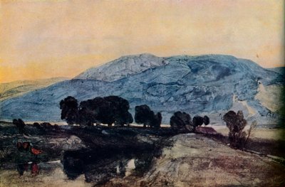 Kalliomaisema, auringonlasku, 1800-luku tekijältä John Sell Cotman