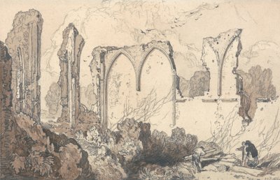 Vapaakoulun takana oleva raunio, Thetford, Suffolk. tekijältä John Sell Cotman