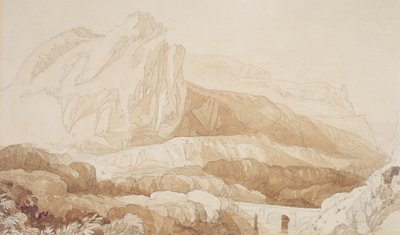 The Mountain of the Roule, Cherbourg (kynä ja pese paperille) tekijältä John Sell Cotman