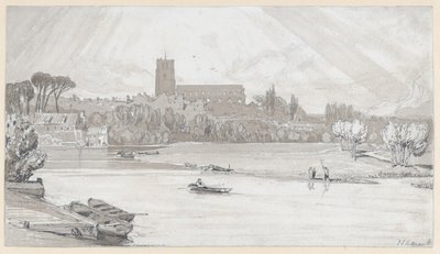 Becclesin kaupunki sillalta nähtynä, Suffolk tekijältä John Sell Cotman