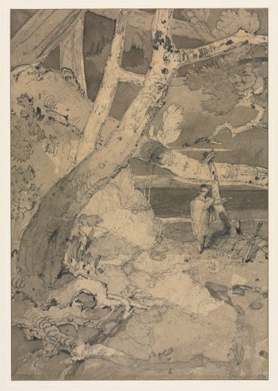 Matkustaja metsämaisemassa tekijältä John Sell Cotman