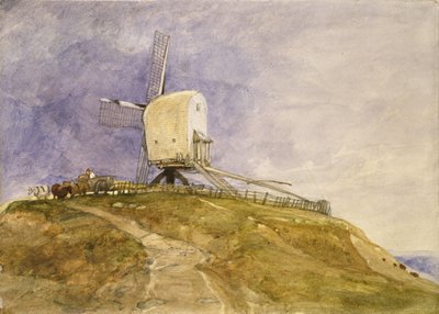 Tuulimylly kukkulalla, 1800-luku tekijältä John Sell Cotman