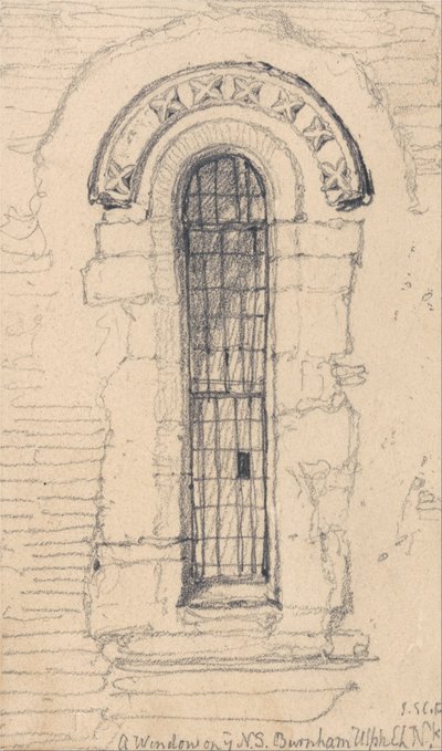 Ikkuna Burnham Ulphin kirkon pohjoispuolella, Norfolk, Norja tekijältä John Sell Cotman