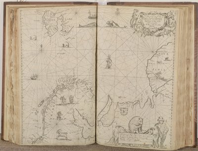 Kartta Venäjän, Lapin, Finmarken, Nova Zemlan ja Grönlannin meren rannikoista, 1671 tekijältä John Seller