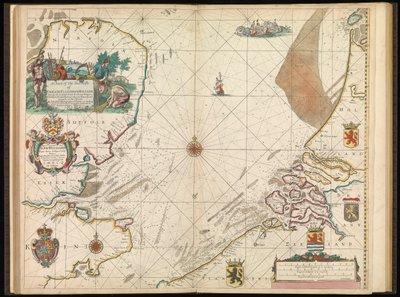 Kartta Englannin, Flanderin ja Hollannin merirannikosta, noin 1672 (vedos). tekijältä John Seller