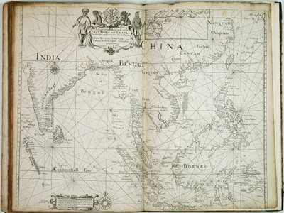 Kartta Itä-Intian ja Kiinan kaupallisesta osasta ja sen lähisaarista Surratista Japaniin. tekijältä John Seller