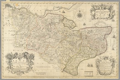 Kent, itse asiassa John Sellerin tutkima ja rajaama, n. 1680 (kaiverrus) tekijältä John Seller