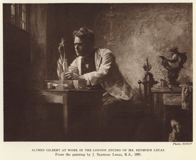 Alfred Gilbert, englantilainen kuvanveistäjä (syväpaino) tekijältä John Seymour (after) Lucas