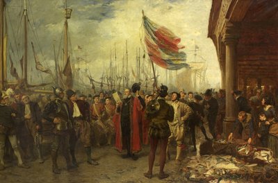 Kutsu aseisiin - Plymouth Quay tekijältä John Seymour Lucas