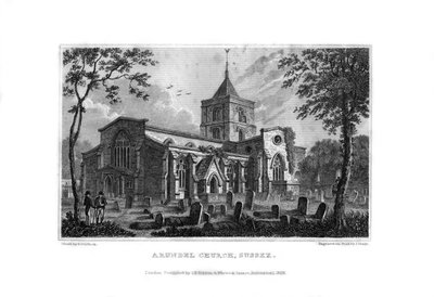 Arundel Church, West Sussex, 1829. tekijältä John Shury