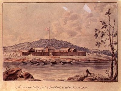 Saapuminen ja oleskelu Rockfortiin, 1821 (wc paperilla) tekijältä John Simpson