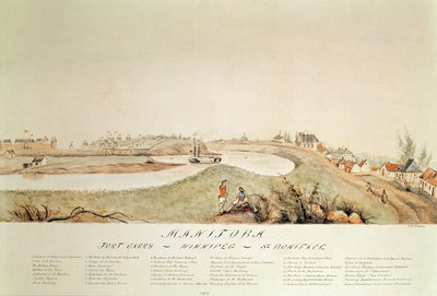 Manitoba, joka näyttää Hudson Bay Companyn kauppaaseman, 1871 tekijältä John Simpson