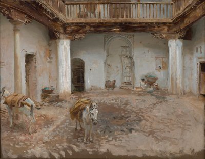 Courtyard, Casa del Chapiz tekijältä John Singer Sargent