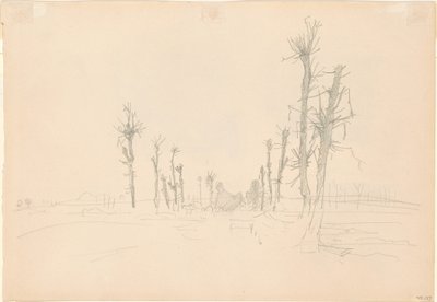 Tuhoutunut maisema [verso] tekijältä John Singer Sargent