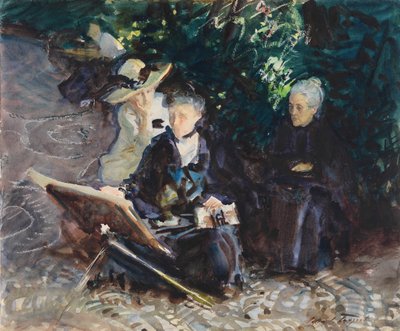 Kenraalialueella, 1912 (wc, vahaliitu ja grafiitti valkoiselle paperiarkille). tekijältä John Singer Sargent