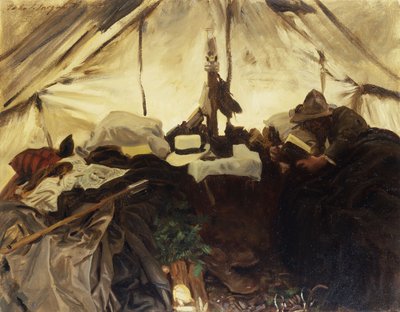 Teltan sisällä Kanadan kalliovuorilla, 1916 tekijältä John Singer Sargent