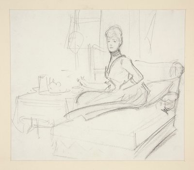 Nainen teepöydässä tekijältä John Singer Sargent