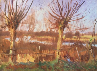 Maisema puiden kanssa, Calcot-on-the-Thames tekijältä John Singer Sargent