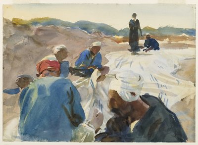 Purjeen korjaus (wc paperilla) tekijältä John Singer Sargent