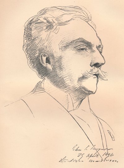 M. Gabriel Fauren muotokuvaluonnos, c1889 tekijältä John Singer Sargent