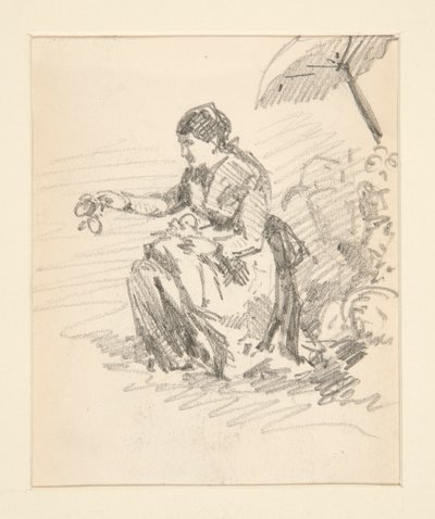 Istuva naisen hahmo tekijältä John Singer Sargent