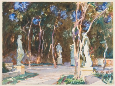 Shady Paths, Vizcaya (wc grafiitin päällä paperilla) tekijältä John Singer Sargent