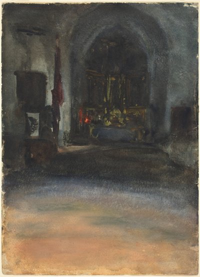 Espanjan kirkon sisustus, n. 1880. tekijältä John Singer Sargent