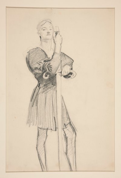 Seisova figuuri keihään kanssa tekijältä John Singer Sargent