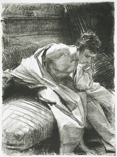 Istuvan nuoren miehen tutkimus, 1895 tekijältä John Singer Sargent