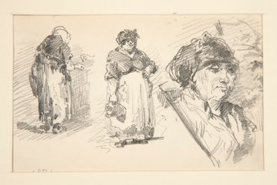 Kaksi seisovaa hahmoa ja yksi pää tekijältä John Singer Sargent