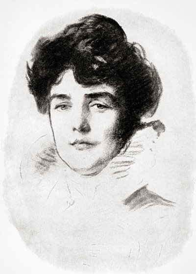 Jeanette Jennie Jerome, Lady Randolph Churchill ja Sir Winston Churchillin äiti, Winston S. Churchill -pubista A Roving Commission. Kirjailija: Scribners, 1930 tekijältä John Singer after Sargent